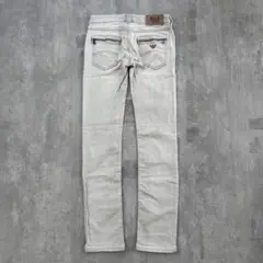 ARMANI JEANS ホワイト ダメージスキニーデニム EU30 ストレッチ 