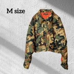 LABIJOU 迷彩柄 ジャケット 【Mサイズ】 クロップド丈 ネオンオレンジ