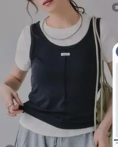 21nouve タンクセット レイヤードデザインTシャツ ネイビーのサムネイル