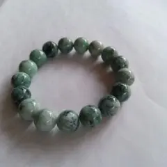 希少、最上級品、国石、綺麗色)糸魚川翡翠ブレスレット、12mm