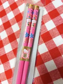 激レア　はろうきてぃ お箸　沖縄花笠キティ　和風　着物　日本製　レトロ　21㎝