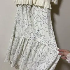 【美品】スナイデル　snidel ニュアンスラインフレアスカート シフォン白