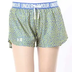 アンダーアーマー　レディース　スポーツウェア　パンツ　ブルー　青　イエロー　黄色