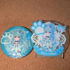 プリキュア　タワレコカフェ　リリアン　缶バッジ　アクリルクリップ