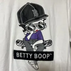 BETTY BOOP™ ホワイトTシャツ　プリント　ワッペン　大きめ　LL