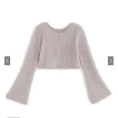 GRL フェザーニット ダブルジップ ショート丈トップス