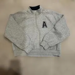 ハーフジップ グレー