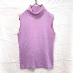 プロポーション　タートルネック　ニット　ノースリーブ　ピンク　L