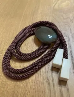 【昭和レトロ】ループタイ ボロタイ オーバル型 天然石 瑪瑙 メノウ