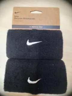 NIKE スウッシュ リストバンド 2個組 ブラック