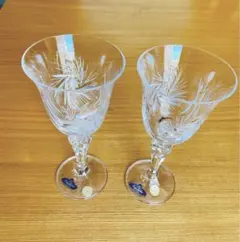 チェコ製　ボヘミアクリスタル　ペアグラス