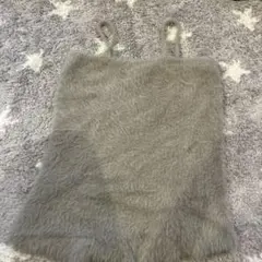 ⭐️グレー ファー風 キャミソール 2本ストラップ