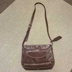 ブラウンレザーショルダーバッグ