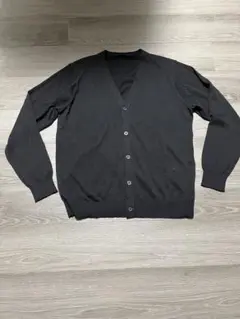 無印良品　ＵＶカットヘンプ混Ｖネックカーディガン紳士Ｍ・黒のサムネイル