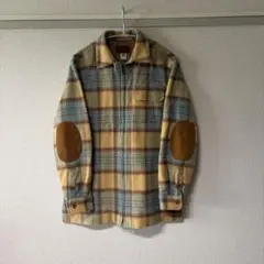PENDLETON ジップアップ　シャツジャケット　チェック　エルボーパッチ