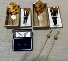 本鼈甲　江崎鼈甲店　つげ櫛　真珠イヤリング　まとめ売り