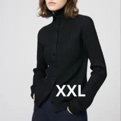 UNIQLO メリノブレンドハイネックカーディガン XXL 黒 試着のみ