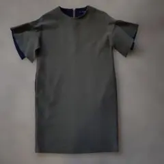 ANAY 深緑 フレア袖 ひざ丈ワンピース