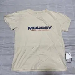 MOUSSY 半袖 Tシャツ ベージュ ロゴプリントのサムネイル