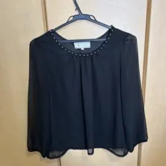 ROPE PICNIC ブラックブラウス ビーズ刺繍