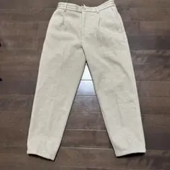 NANO UNIVERSE 1タックベージュ パンツ テーパード　ウエストゴム