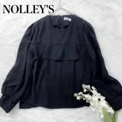 美品 NOLLEY'S 24AW ウォッシャブルダブルクロスブラウス M 黒のサムネイル