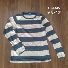 BEAMS ボーダー ロングスリーブTシャツ ロンT ベージュ　ネイビー　紺のサムネイル