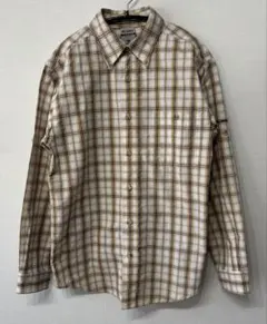 Columbia TITANIUM 長袖シャツ チェック柄 ベージュ S 極美品