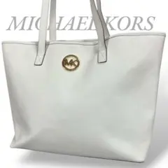 マイケルコース トートバッグ 肩掛け レザー ホワイト ゴールド金具 A4収納のサムネイル
