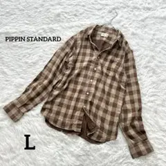 PIPPIN STANDARD チェック柄長袖シャツ コットン100% 秋冬 L