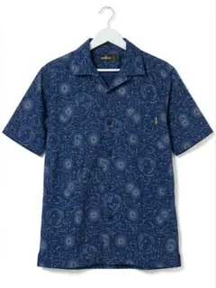 Mr. BATHING APE 総柄 半袖シャツ ネイビー Sのサムネイル