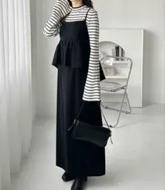 ペプラムキャミワンピース