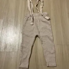 【美品】コトリCottoli サスペンダー付きレギンス 90 ボーダー