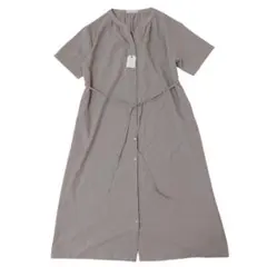 【新品】shocol raffine robe ベージュ 半袖 ロングワンピース