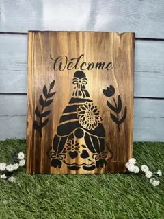 ウェルカムガーデンプレート　ガーデン雑貨ノーム② インテリア