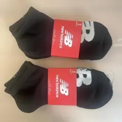 【2セット】new balance ブラック チェック柄 ソックス 3足セットM