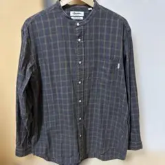 【美品】ジムフレックス バンドカラー チェックシャツ メンズ M ネルシャツ