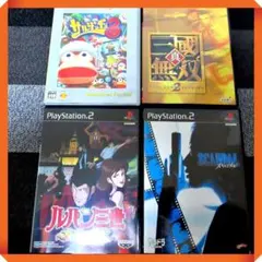 PS2ソフト中古４本セット ルパン三世、サルゲッチュ３、スキャンダル、三國無双2