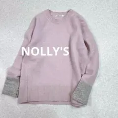 NOLLY'S 上質 カシミヤブレンド 袖配色 バイカラー ニット ピンク M