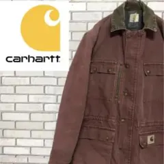 超希少 カーハート 革タグ ダックハーフコート ジャケット USA製 90s