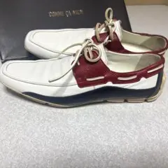 COMME CA MEN レザーデッキシューズ トリコロールカラー　靴のサムネイル