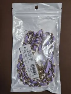 モバイルストラップ ゴールドチェーン パープル