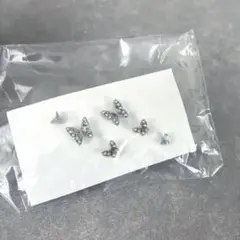 小さめ ピアス セット シルバー 蝶