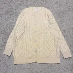 ユナイテッドアローズ ケーブル編み カーディガン 厚手 アイボリー