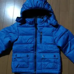 H&M フード付き青中綿コート 98cm