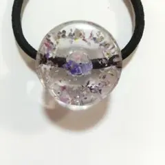 お花♡サークルシリーズ！ ヘアゴム レジン ピンク ドライフラワー 約3