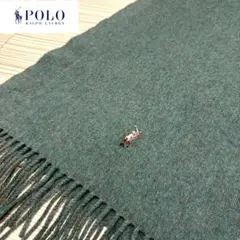 【美品】POLO Ralph Lauren ウール100%マフラー　グリーンのサムネイル