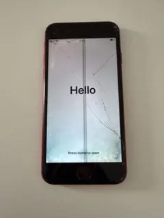 iPhone 7 (赤) 画面ひび割れあり　ジャンク品