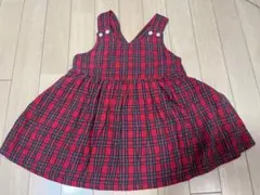 moujonjon ジャンバースカート 100cm レッドチェック