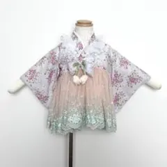 【再販不可】ベビー袴　刺繍レース　水色　ピンク　オールインワン　サイズ70-80